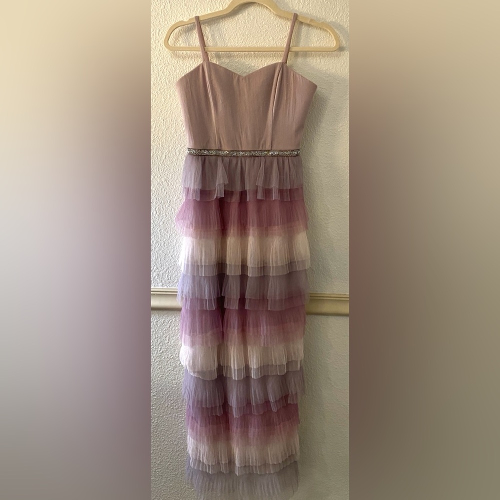 Fancy Gradient Purple Strap Dress - image 1